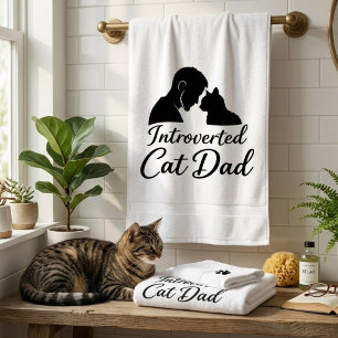 Introvertierter Katzenvater Vintage-Silhouette Min Badehandtuch