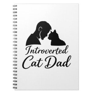 Introvertierter Katzenvater Vintage-Silhouette Min Notizblock