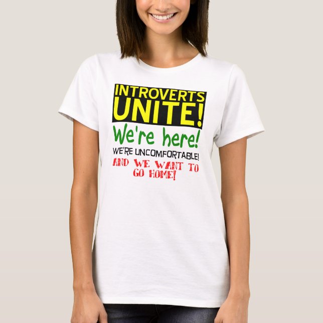 Introverts Unite Funny T - Shirt (Vorderseite)