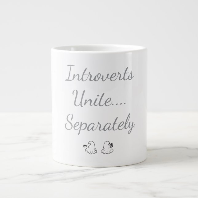 Introverts Unite Separately Ghosts Jumbo-Tasse (Vorderseite)