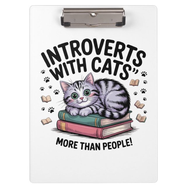 INTROVERTS WITH CATS" "MEHR ALS MENSCHEN! KLEMMBRETT (Vorderseite)