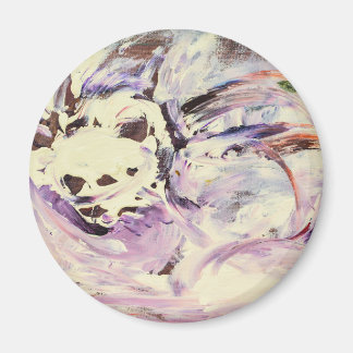 Intuitive Abstrakt Art Creamy White Lavender Magnet
