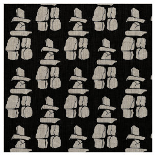 Inuit Art Fabric Vancouver Inukshuk Fabens Linens Stoff