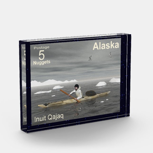 Inuit Kayak - Alaska Postage Fotoblock (Links)