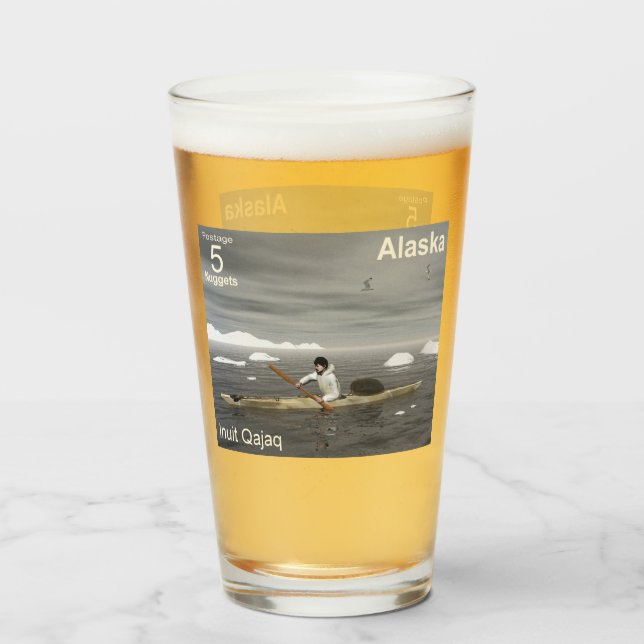 Inuit Kayak - Alaska Postage Glas (Vorne (Gefüllt))