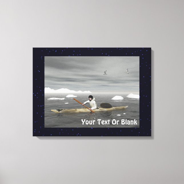 Inuit Kayak Leinwanddruck (Vorderseite)