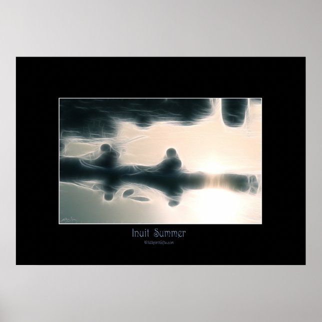 INUIT SOMMER Eskimo Kayaking Art Poster (Vorne)