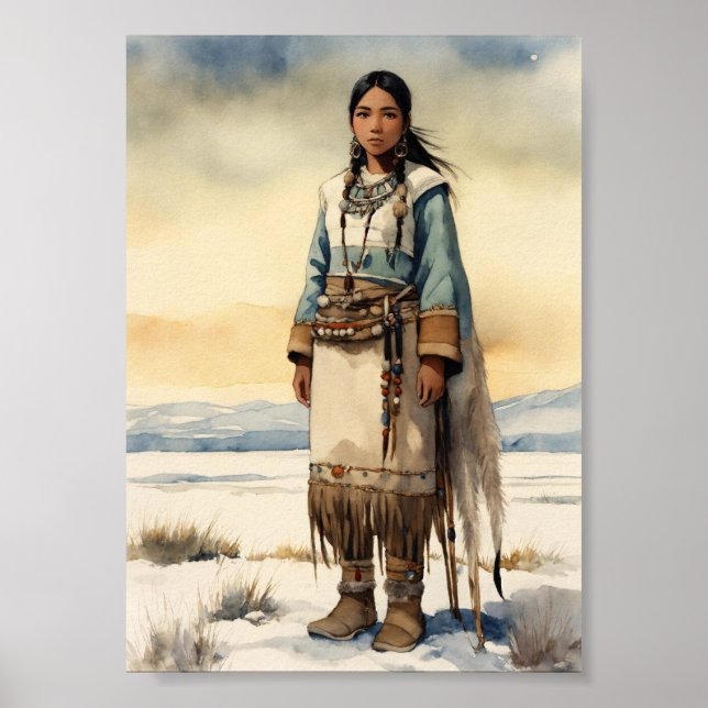 "Inuit Woman Portrait Poster" Poster (Vorne)