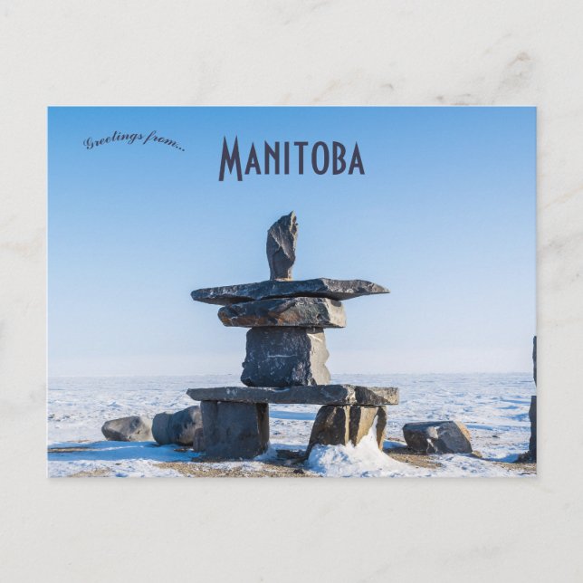 Inukshuk in Churchill Manitoba Kanada Postkarte (Vorderseite)