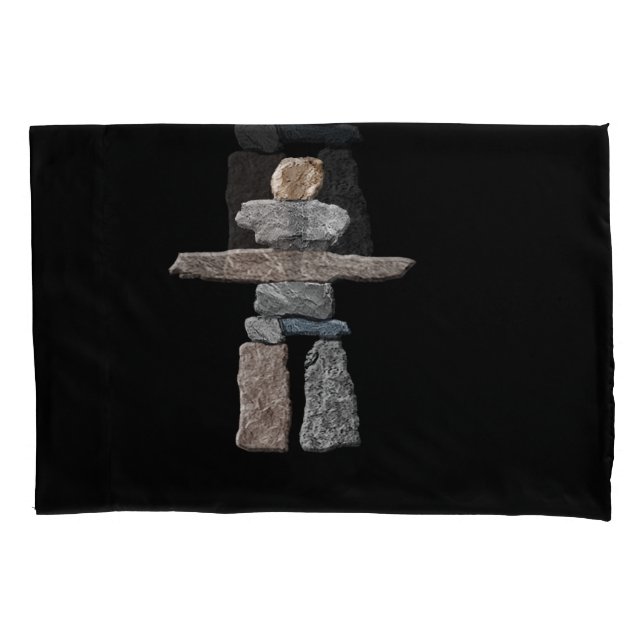Inukshuk Inuit Stones Native American T - Shirt Kissenbezug (Vorderseite)