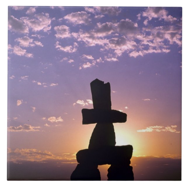 Inukshuk Northwest Territories, Kanada Fliese (Vorderseite)