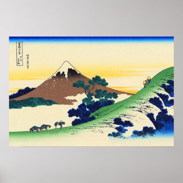 Inume Pass in der Provinz Kai Katsushika Hokusai Poster (Vorne)