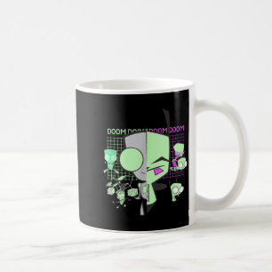 Invader Zim Mädchen Doom Grid Techno Split Face Ar Kaffeetasse