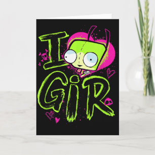 Invader Zim Valentinstag Ich liebe Mädchen Karte