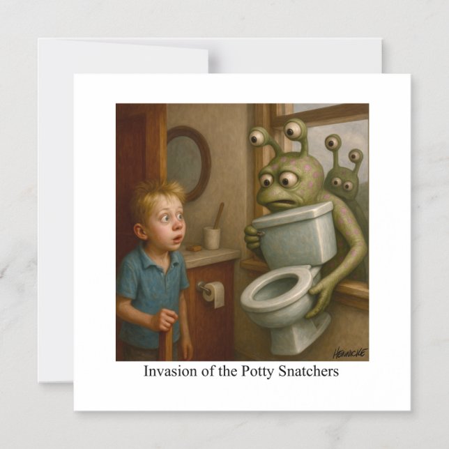 Invasion der Potty Snatchers Magneteinladung (Vorderseite)