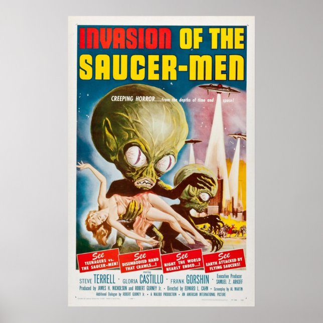 Invasion des Saucer Man 1957 Ursprünglich Vintag Poster (Vorne)
