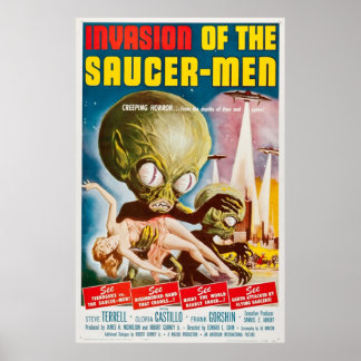 Invasion des Saucer Man 1957 Ursprünglich Vintag Poster