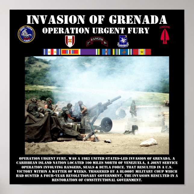 Invasion von Grenada Print Poster (Vorne)