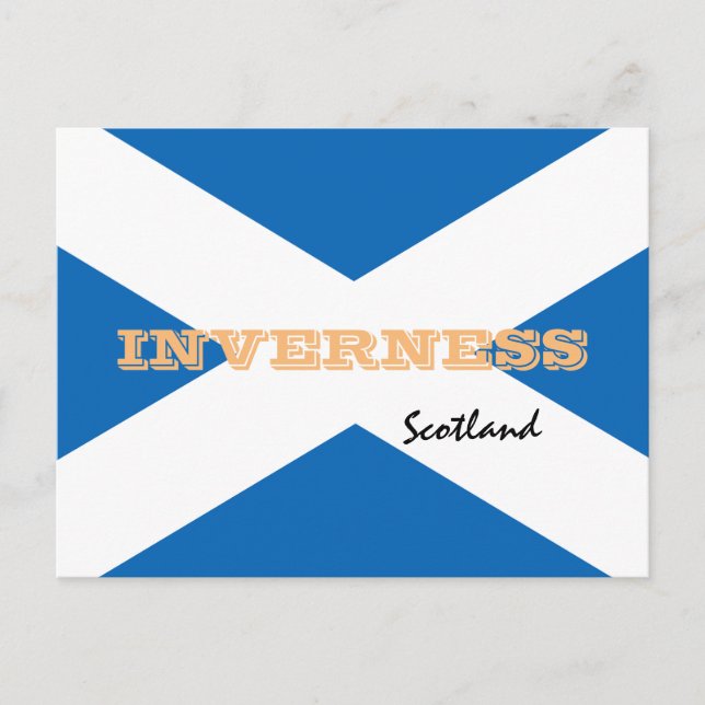 Inverness - Schottische Flagge & Schottland /Sport Postkarte (Vorderseite)