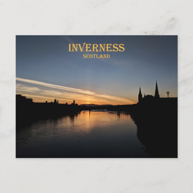 Inverness, Schottland, britischer Sonnenuntergang Postkarte (Vorderseite)