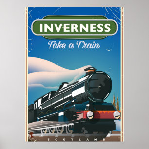 Inverness Schottland Lokomotive Reiseplakat Poster