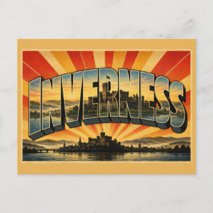Inverness Schottland Vintage Reise Kunst Postkarte