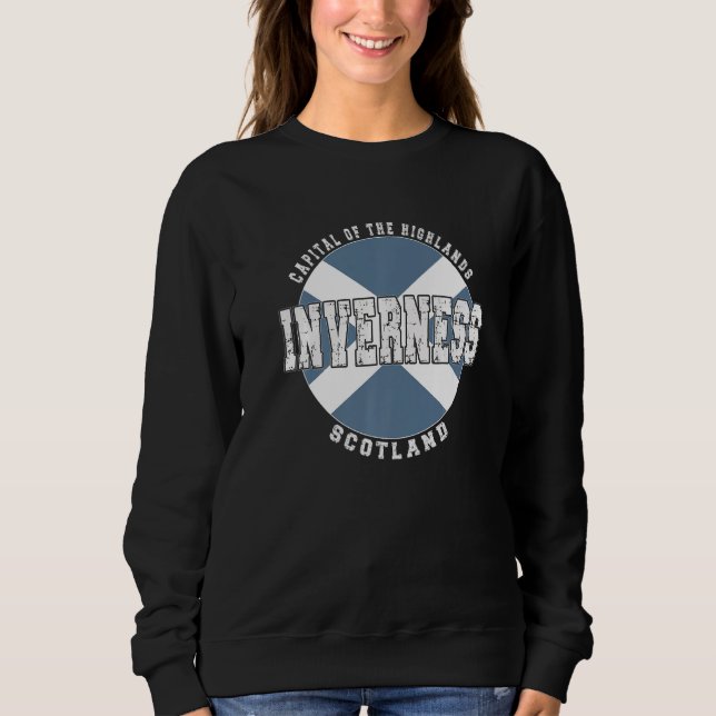 Inverness Scotland Vintage Scottish flag Sweatshirt (Vorderseite)