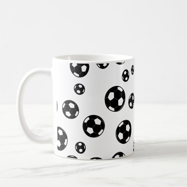 Inverse Fußball- / Fußball-Farben-Kugelmuster Kaffeetasse (Links)