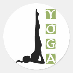Inversion Yoga-Pose Runder Aufkleber