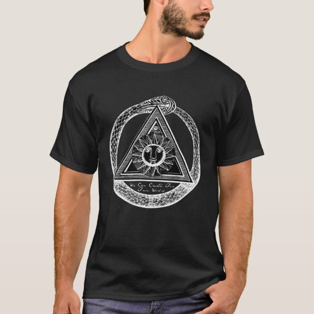 Inverted Ouroboros Alchemy Esoteric Occult Manifes T-Shirt (Vorderseite)