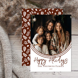 Invertierte Arch Trendy Happy Holidays Foto Feiertagskarte