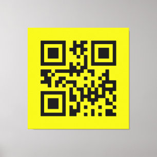 Invertierte ☻ glückliche Seite — QR-Code Leinwanddruck
