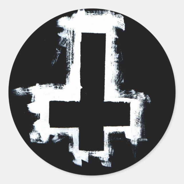 Invertierte Kreuzkleber, Blatt von sechs. Runder Aufkleber (Vorderseite)