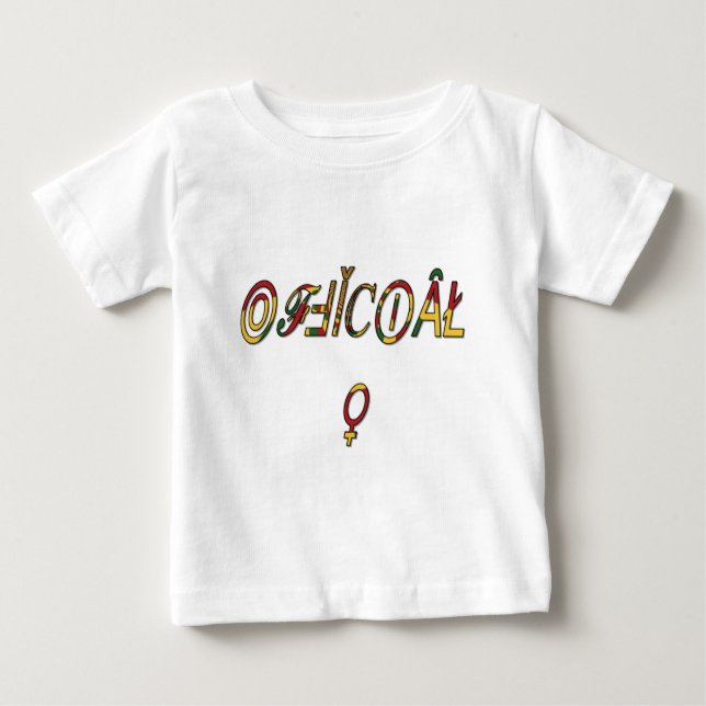 Invertierte "OFFIZIELLE" Symbolkunst Baby T-shirt (Vorderseite)
