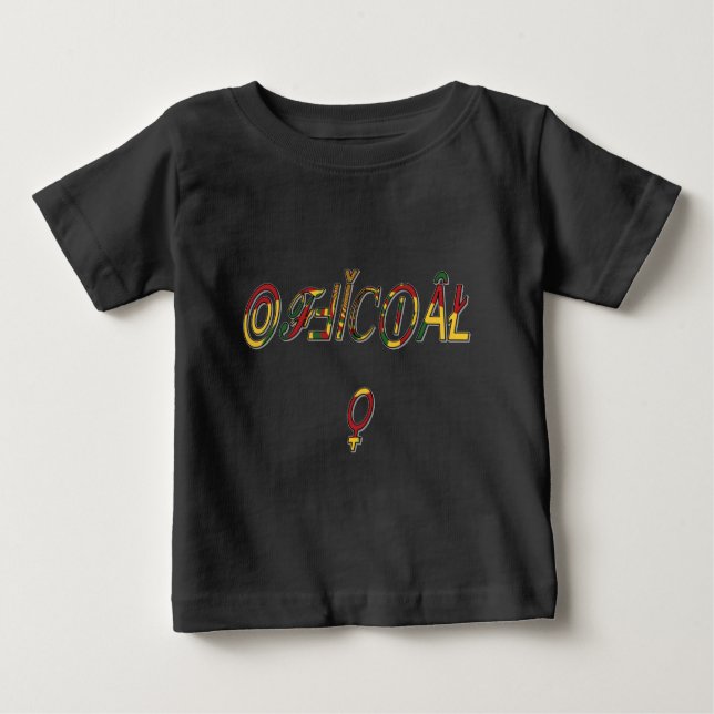 Invertierte "OFFIZIELLE" Symbolkunst Baby T-shirt (Vorderseite)