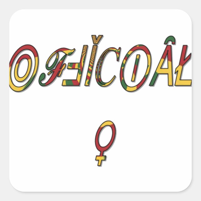 Invertierte "OFFIZIELLE" Symbolkunst Quadratischer Aufkleber (Vorderseite)