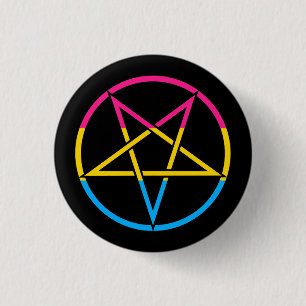 Invertierte Pansexualflagge Pentagramm Button