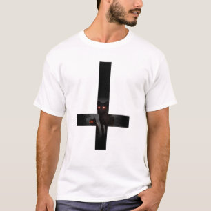 Invertiertes Kreuz mit dunklen Wölfen T-Shirt