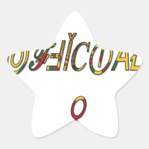 Invertiertes "OFFIZIELL" Weibliches Symbol Kunstpo Stern-Aufkleber