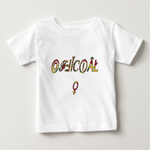 Invertiertes "OFFIZIELLES" weibliches Symbol Kunst Baby T-shirt