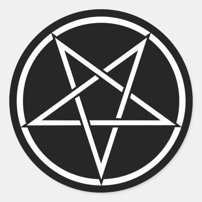 Invertiertes Pentagramm (benutzerdefinierbare Hint Runder Aufkleber (Vorderseite)