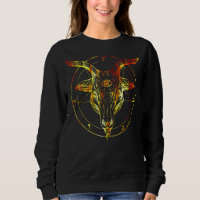 Invertiertes Pentagramm mit Baphomet und alle sehe