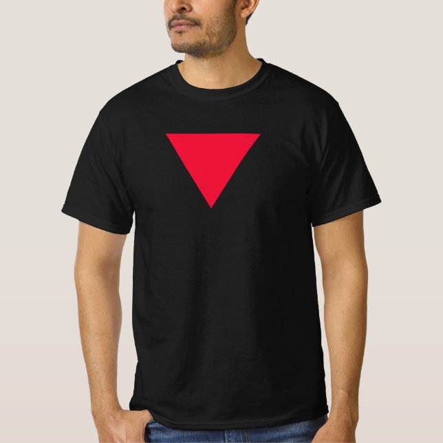 invertiertes rotes Dreieck T-Shirt (Vorderseite)