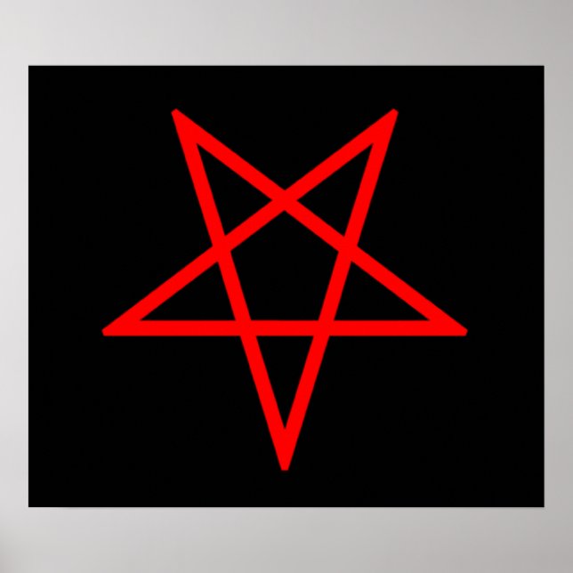 Invertiertes rotes Pentagramm Poster (Vorne)
