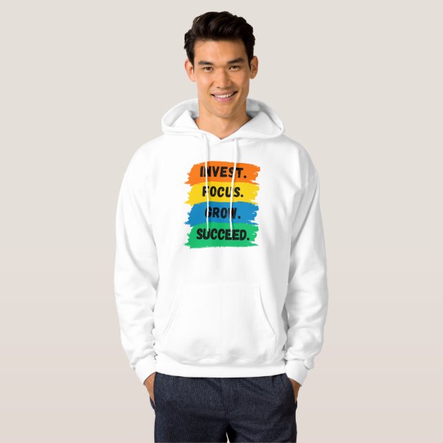 Investieren, fokussieren, wachsen, motivierend Erf Hoodie (Vorne ganz)
