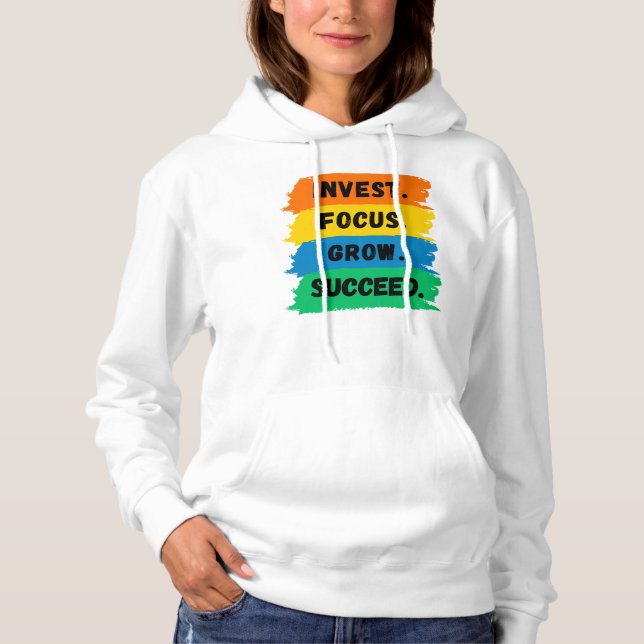Investieren, fokussieren, wachsen, motivierend Erf Hoodie (Vorderseite)