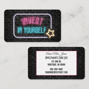 Investieren Sie in Ihre Neon Sign Business Card Visitenkarte