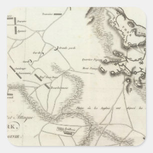 Investition und Angriff von York in Virginia Quadratischer Aufkleber