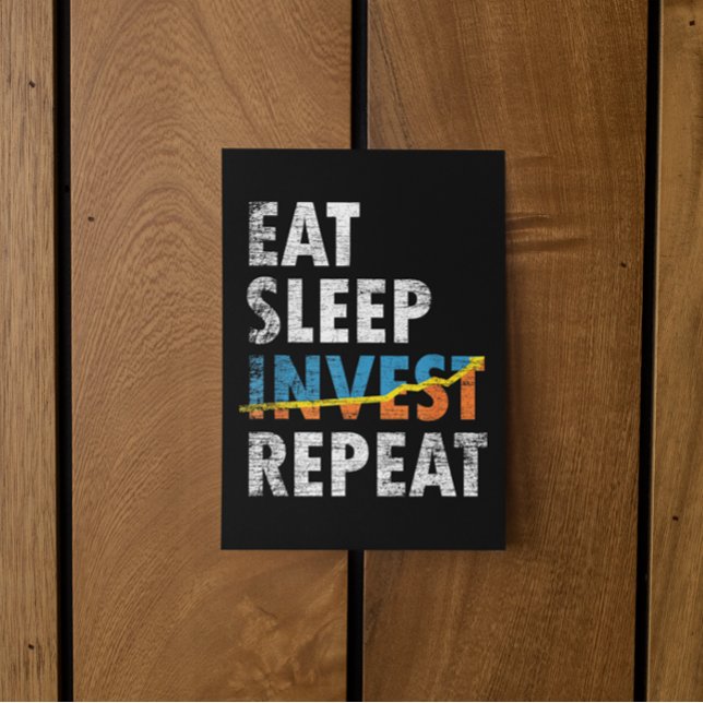 INVESTITIONEN VON ESSENSCHLAFEN - WIEDERHOLUNGSMAR POSTKARTE (EAT SLEEP INVEST REPEAT STOCK MARKET POSTCARD)