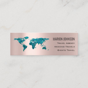 Investments Finance Reisen Blog Weltkarte Gold Mini Visitenkarte